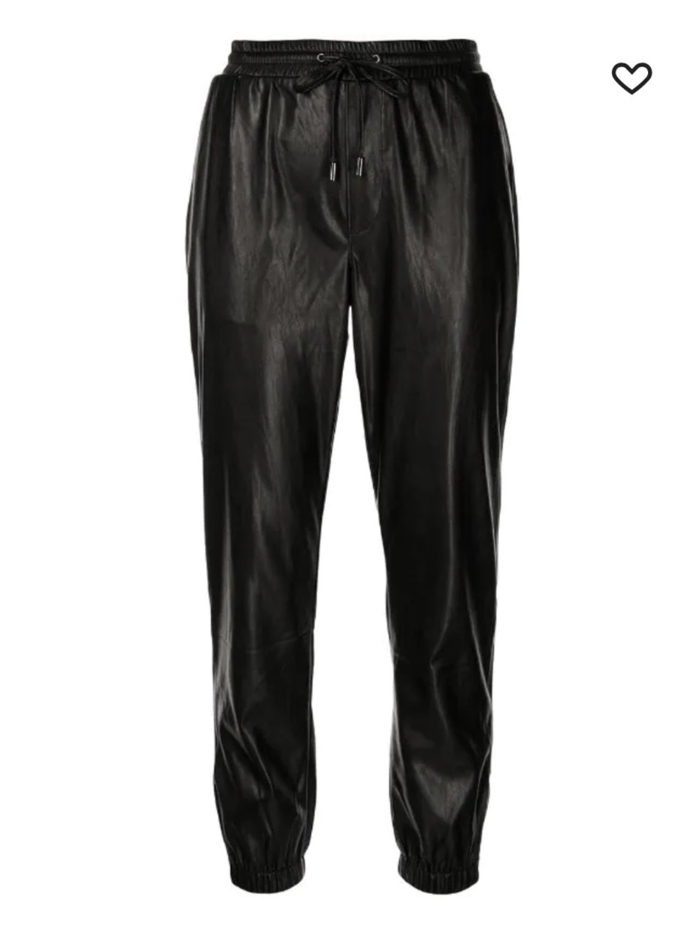 Black Faux Leather Jogger Pants